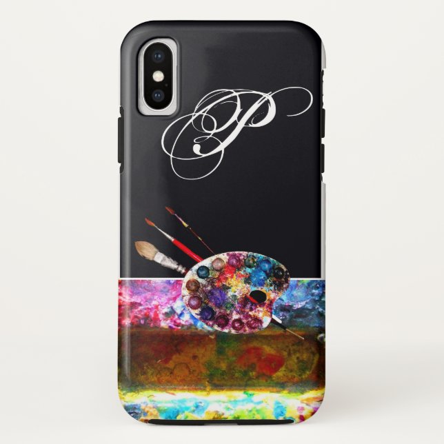 ARTIST COLOUR PALETTE MONOGRAM Black Case-Mate iPhone Case (Back)