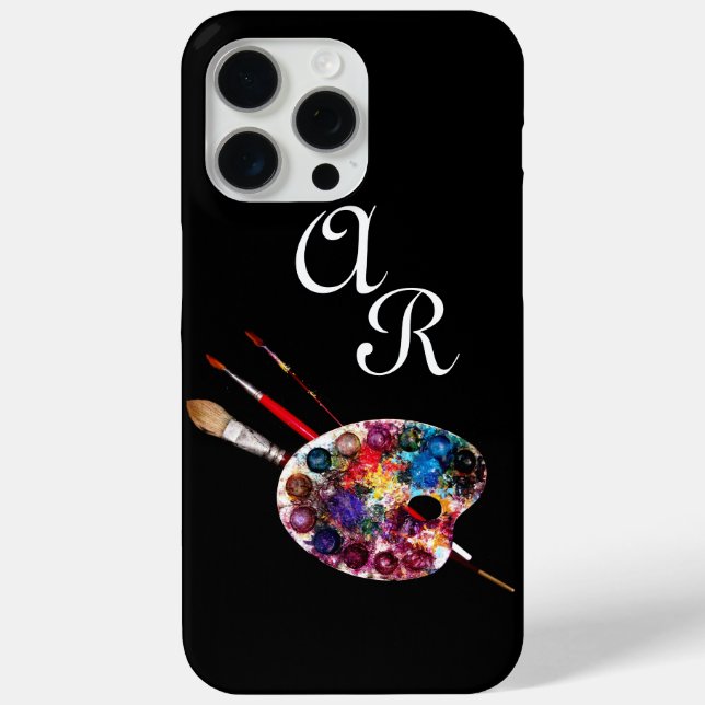 ARTIST COLOUR PALETTE MONOGRAM Black Case-Mate iPhone Case (Back)