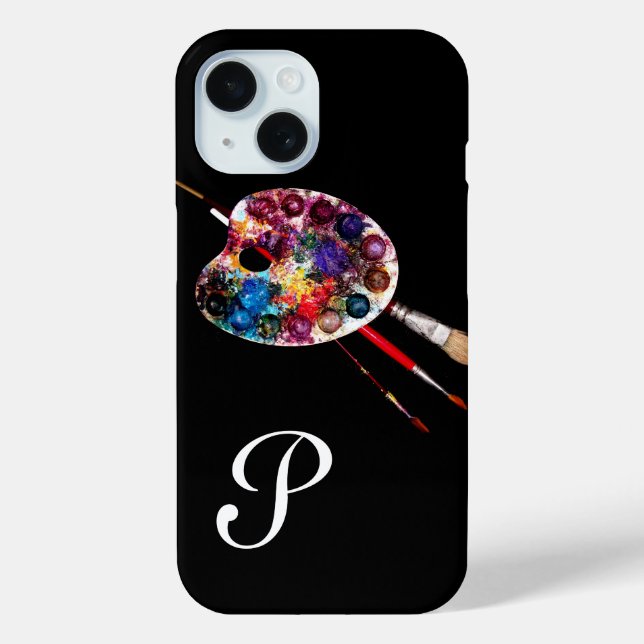 ARTIST COLOUR PALETTE MONOGRAM Black Case-Mate iPhone Case (Back)