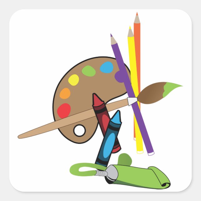 Artist Colour Pallet Square Sticker (Front)