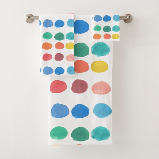 Artist Colour Sample Polka Dots Bath Towel Set (Insitu)