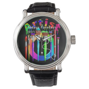 Artist Colour Wheel Paints Brushes Watch