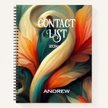 ARTIST CONTACT LIST - Abstract Swirls Notebook