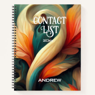 ARTIST CONTACT LIST - Abstract Swirls Notebook