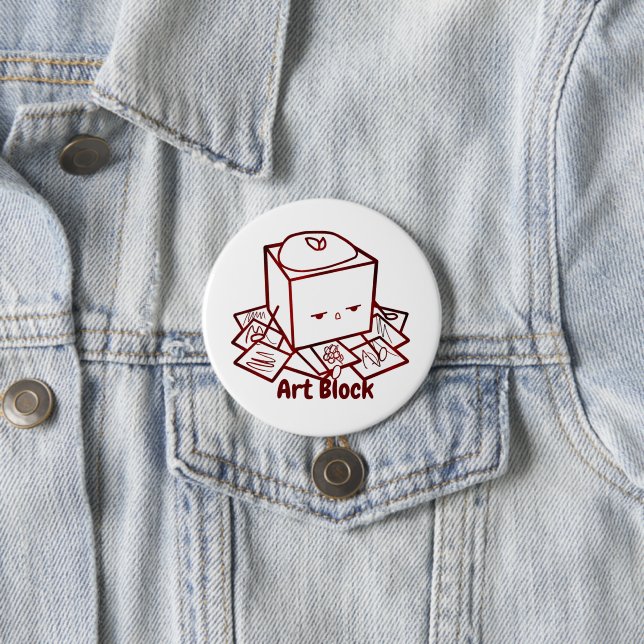 Artist Creative Art Block 3 Inch Round Button (In Situ)