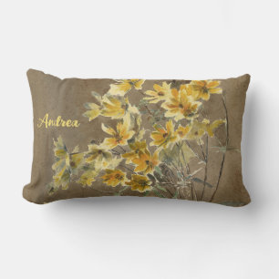 Artist Daisies Personalized Script Lumbar Pillow