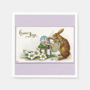 Artist Easter Bunny Lavender Paper Napkin
