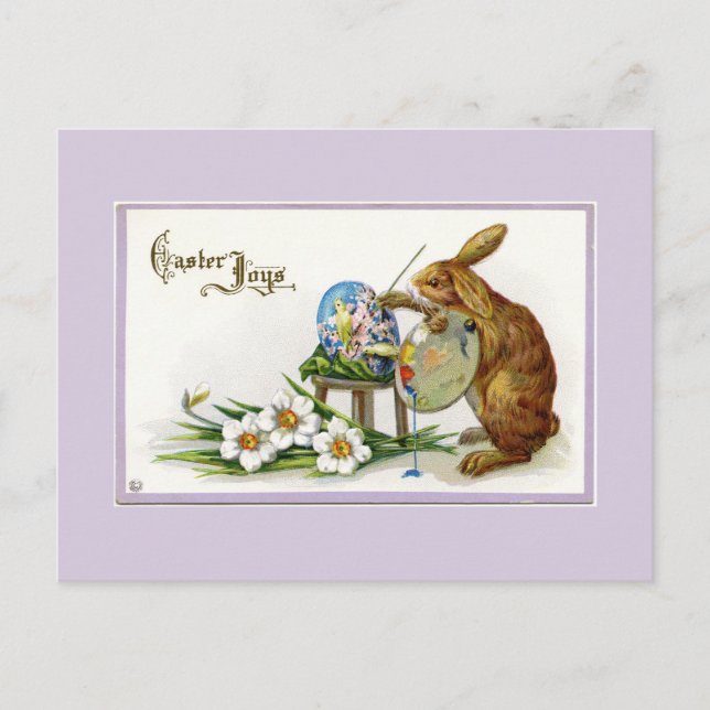 Artist Easter Bunny Lavender Postcard (Front)