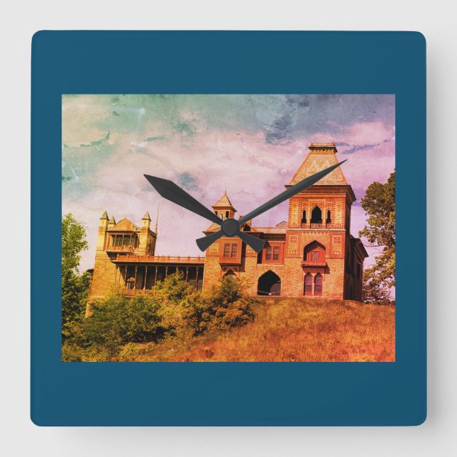 Artist Frederic Edwin Church Hudson, NY Estate Square Wall Clock (Front)