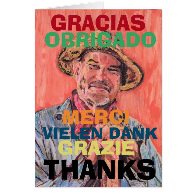 Artist, Gratitude in several languages,  edit text (Front)