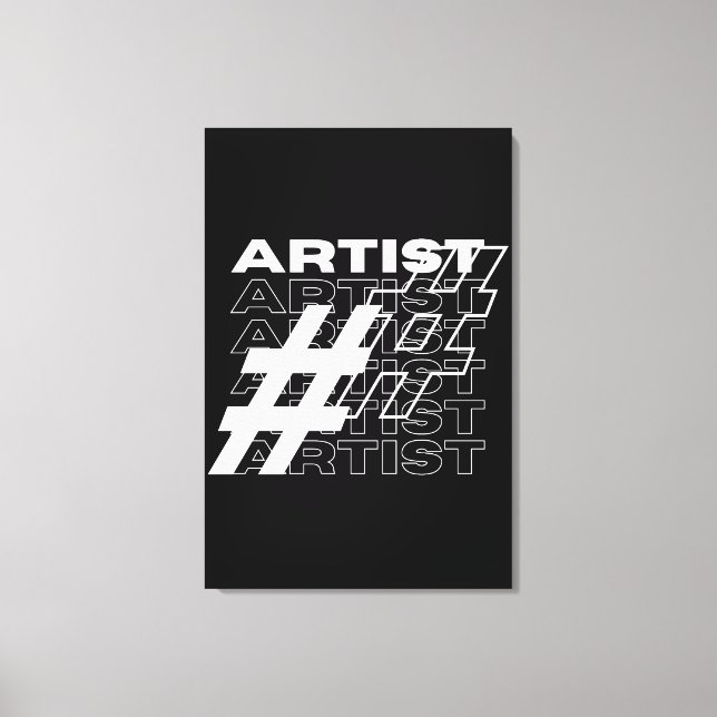 Artist Hashtag Typography Canvas Print (Front)