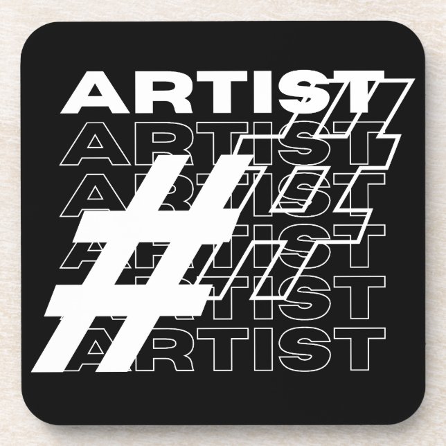 Artist Hashtag Typography Coaster (Front)