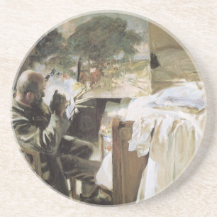 Artist in His Studio by Sargent, Vintage Fine Art Coaster