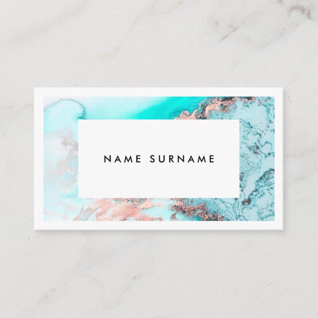 Artist Marble Gold Watercolor Business Card (Front)