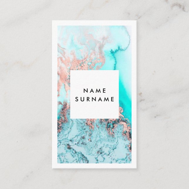 Artist Marble Watercolor Vertical Business Card (Front)