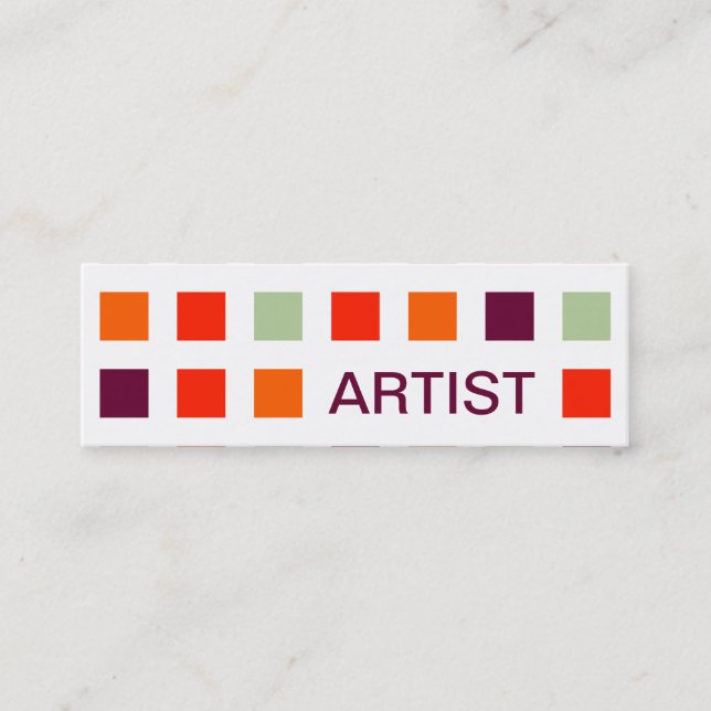 ARTIST (mod squares) Mini Business Card (Front)