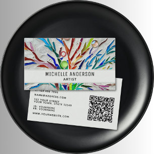 Artist Modern Colourful QR Code Business Card