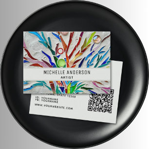 Artist Modern Colourful QR Code Business Card