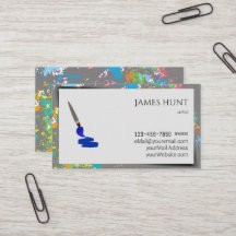 Artist Modern Splash Design Business Card