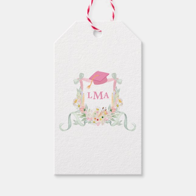 Artist Monogram Graduation Gift Tags (Front)