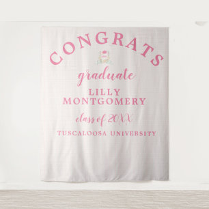 Artist Monogram Graduation Photo Backdrop Tapestry
