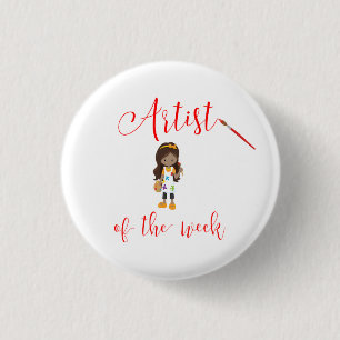 Artist of the Week with Paintbrush 1 Inch Round Button