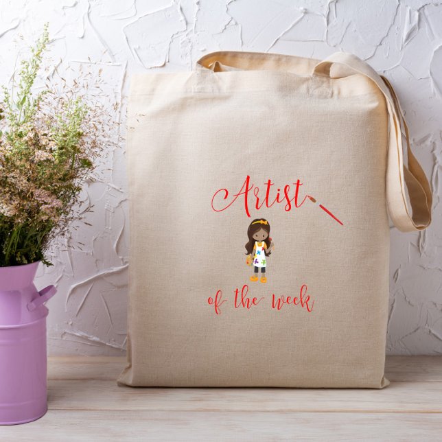 Artist of the Week with Paintbrush  Tote Bag (Creator Uploaded)