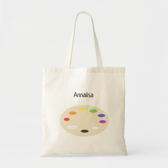 Artist Paint Palette Personalized  Tote Bag (Front)