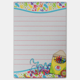 Artist Paint splats crayon box Post it pad Post-it Notes
