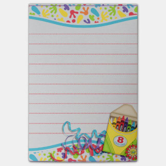 Artist Paint splats crayon box Post it pad Post-it Notes