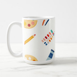Artist Paint Tools Pattern Cute Watercolor Coffee Mug