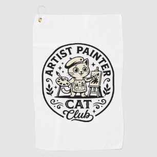 Artist Painter Cat Funny Cat Graphic - Artist Pain Golf Towel