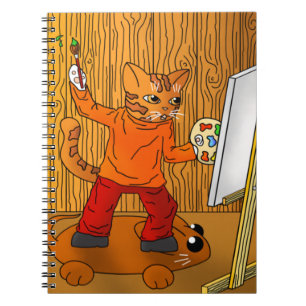 Artist Painter Cat Notebook