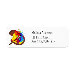 Artist Painters Palette Colorful  Address Label