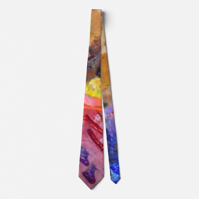 Artist Painter's Palette Colorful Paint  Tie (Front)