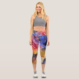 Artist Painter's Palette Colourful Paint  Capri Leggings