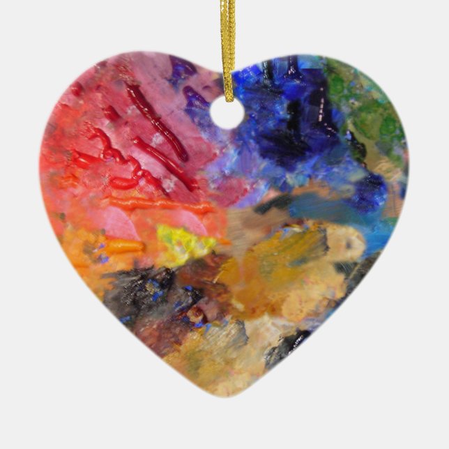 Artist Painter's Palette Colourful Paint  Ceramic Ornament (Front)