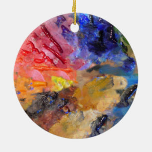 Artist Painter's Palette Colourful Paint  Ceramic Ornament
