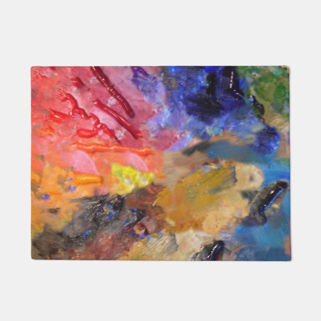 Artist Painter's Palette Colourful Paint  Doormat (Front)