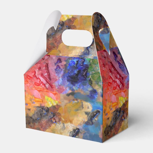 Artist Painter's Palette Colourful Paint  Favor Box (Front Side)