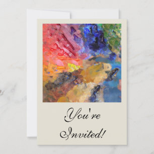Artist Painter's Palette Colourful Paint Invitation