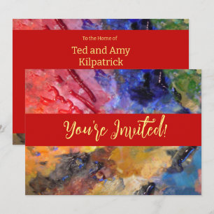 Artist Painter's Palette Colourful Paint  Invitation