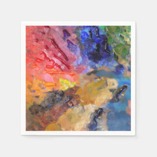 Artist Painter's Palette Colourful Paint  Napkin