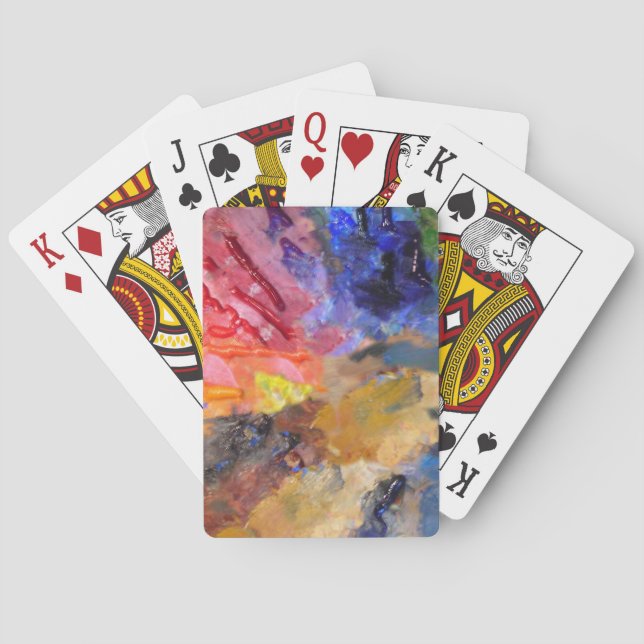 Artist Painter's Palette Colourful Paint  Playing Cards (Back)