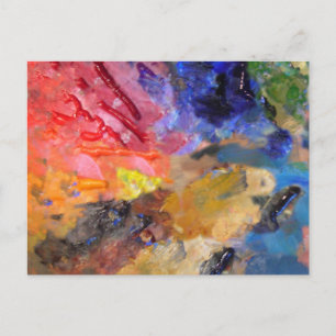 Artist Painter's Palette Colourful Paint  Postcard