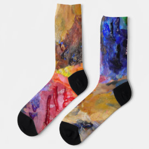 Artist Painter's Palette Colourful Paint  Socks