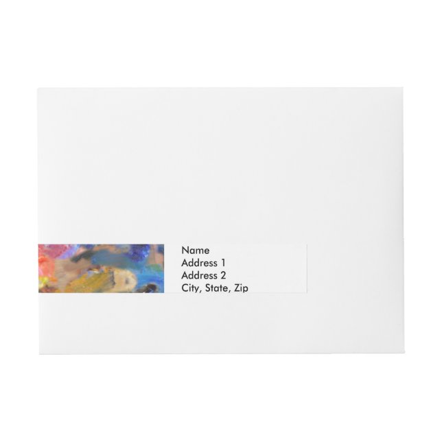 Artist Painter's Palette Colourful Paint  Wraparound Address Label (Front)