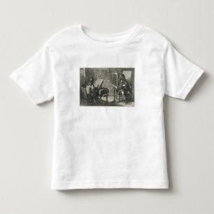 Artist painting a portrait over a grid for accurat toddler t-shirt