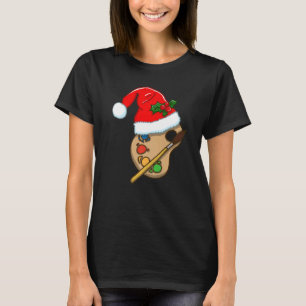 Artist Painting Xmas Colour Palette Santa Hat T-Shirt