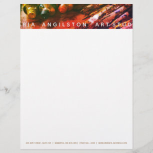 Artist paints & brushes letterhead